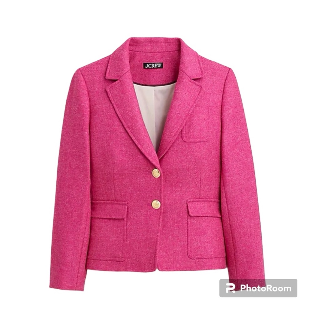 NWT J Crew Pink Wool Blazer 10P NEW Shrunken Fit 100% English Wool BU029
